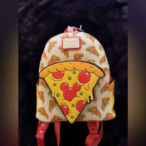 New With Tags: Mickey Mouse pizza Loungefly Mini back pack-Disney Eats